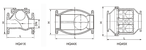 無(wú)磨損球形止回(huí)閥結構示意圖(tú)
