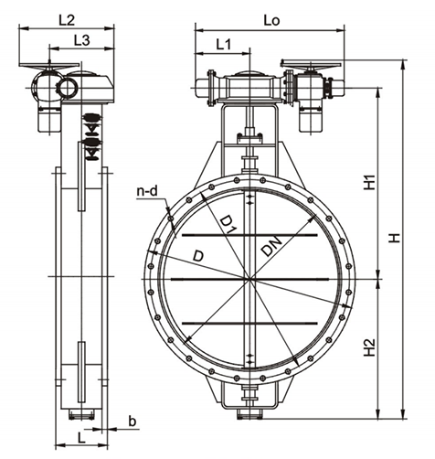 通風蝶閥(fa)結構示意圖